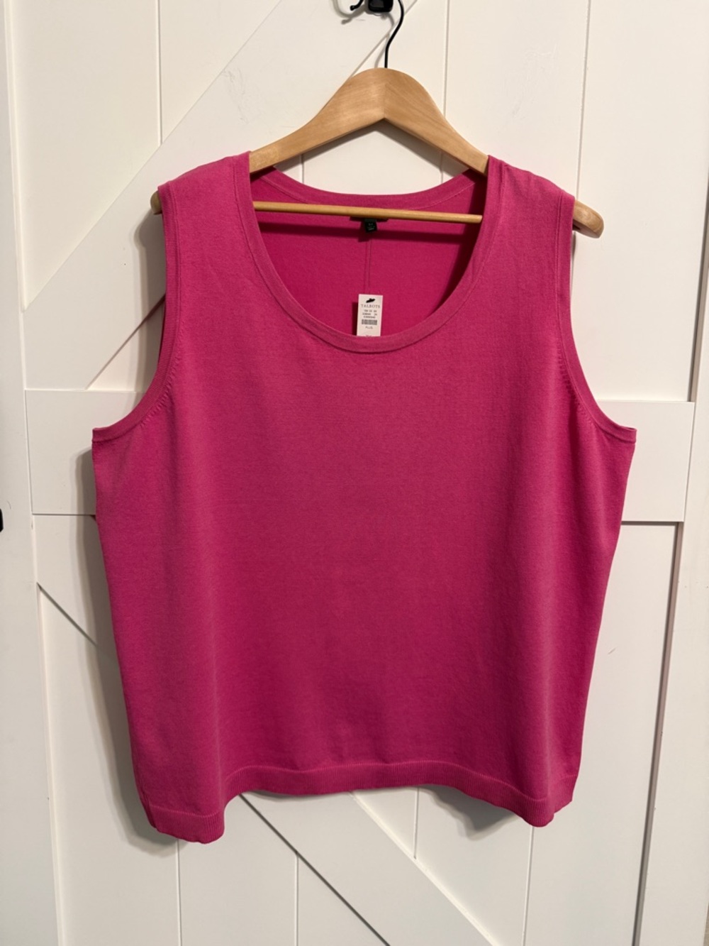New Talbots Bright Fuchsia Pink Scoop Neck Knit Tank Women’s 3X
